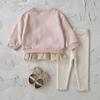 Korean Style Spring/Autumn Bow Knitwear Two-Piece Set for Infants and Toddlers - Stylish Children's Wear 2026 Collection