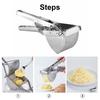 Potato Masher Food Grade Rust-proof Stainless Steel All-Purpose Manual Potato Carrot Presser for Home