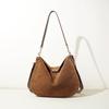 New European and American retro commuting simple messenger bag frosted cowhide autumn and winter versatile fashion leather shoulder armpit bag