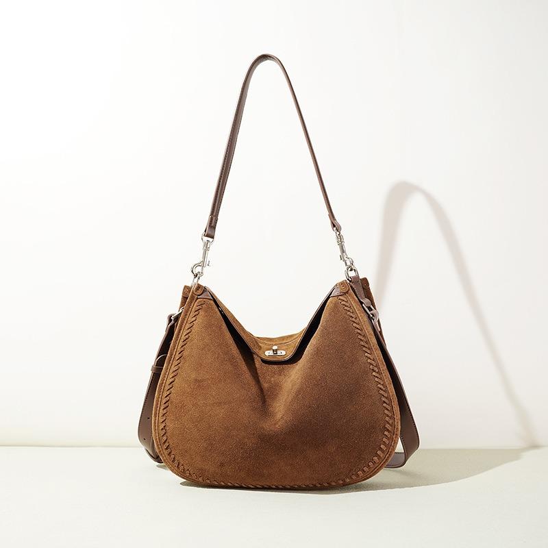 New European and American retro commuting simple messenger bag frosted cowhide autumn and winter versatile fashion leather shoulder armpit bag