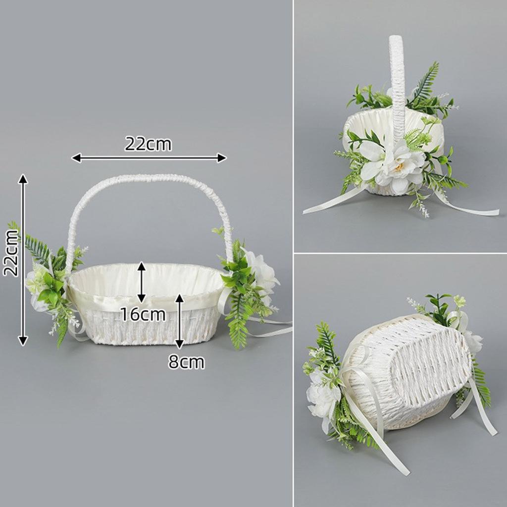 Rustics Style Storage Basket Handheld Flowers Basket for Weddings Lightweight Picnics Basket Handheld Florals Container