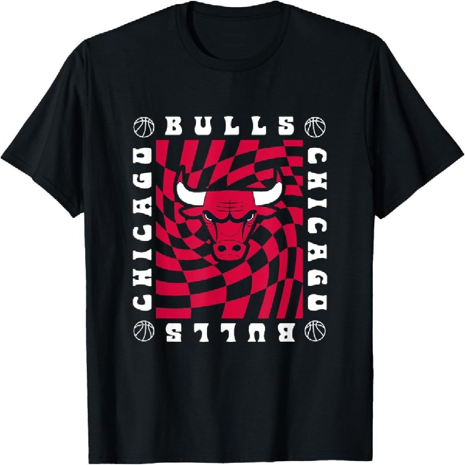 

NBA Chicago Bulls Retro Checkerboard Wave T-Shirt XXXXXL різнокольоровий