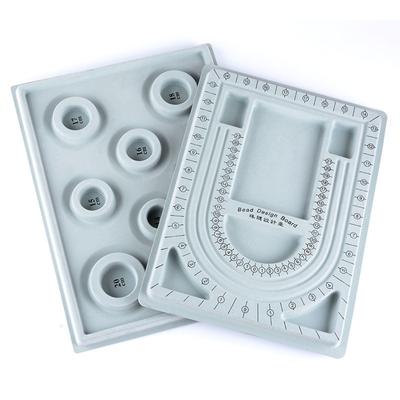 2Pcs Gray Flock Beads Tray Design Boards Kit DIY Beading Bracelet Tools Jewelry Storage Box Tray Diy Jewelry Making
