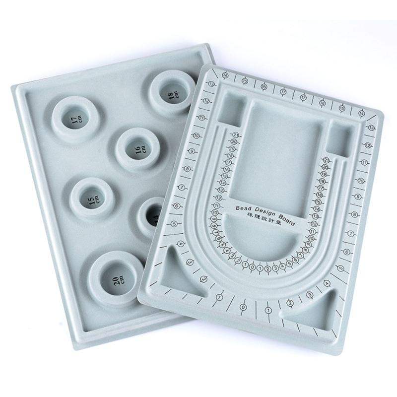 

2Pcs Gray Flock Beads Tray Design Boards Kit DIY Beading Bracelet Tools Jewelry Storage Box Tray Diy Jewelry Making 1