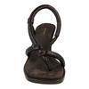Salvatore Ferragamo Fleur Leather Sandals Dark Brown