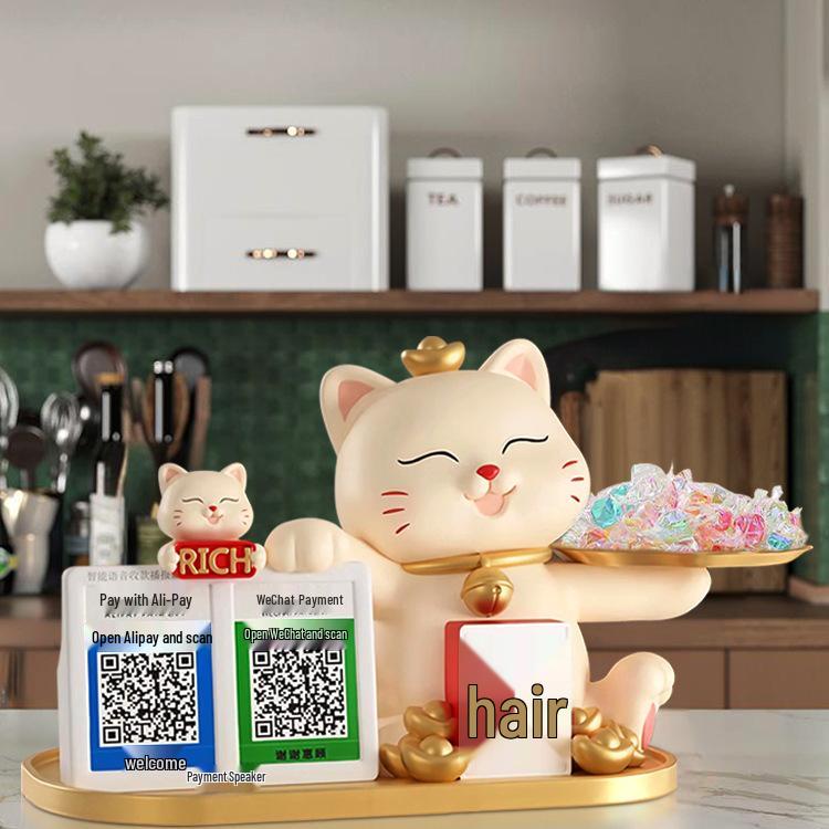 Lucky Cat QR Code Cash Register Decoration: New Shop Reception Gift