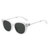 2026 New Two-Tone Sunglasses: Cat-Eye Silhouette, Silver Accents, Stylish Streetwear Piece – High-End Ins-Style Shades