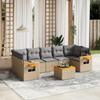 Vidaxl 8-Cz. Tuinmeubelset Met Kussens, Beige, Polyrotan