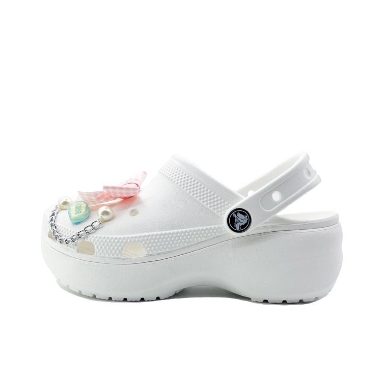 

Crocs Classic Platform Clog Fun Childhood Beach Trip Fashion Trend Classic Clog EVA Versatile Hole Shoes Unisex White 34-35 белый
