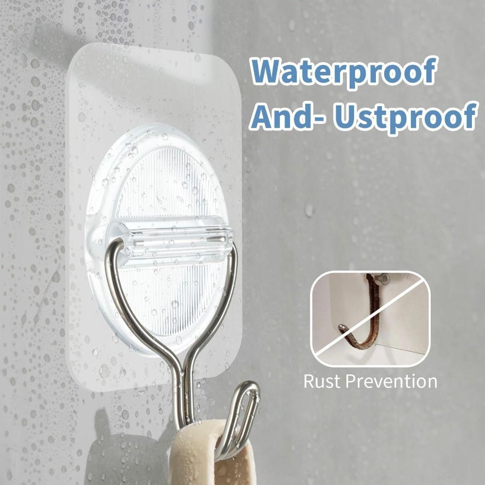 10PCS Transparent No Damage Hooks Heavy Duty Stick On Hooks Multi-Purpose Adhesive Wall Hooks  Door