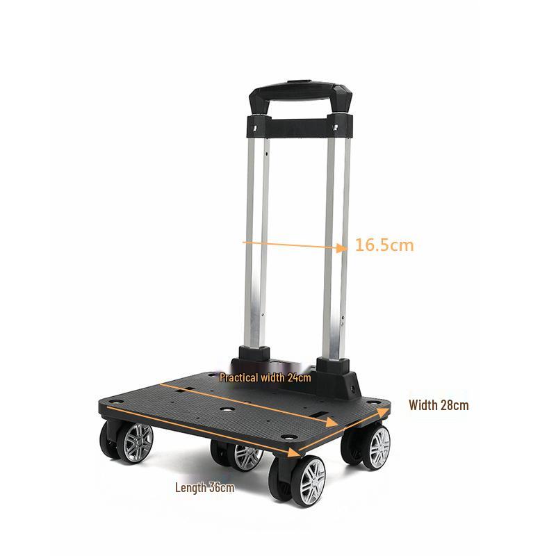 Aluminum Alloy Foldable Student Backpack Trolley with Universal Wheels