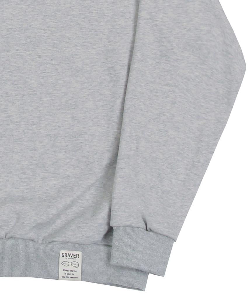 GRAVER [Unisex] Small Drawing Smile Sweatshirt_Gray