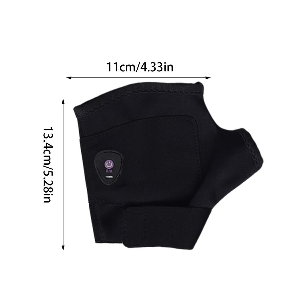 Motorcycle Half Finger Heated Gloves Rechargeable Mittens 3 Temp Settings Winter Fingerless Gloves  Heating Thermal Gloves