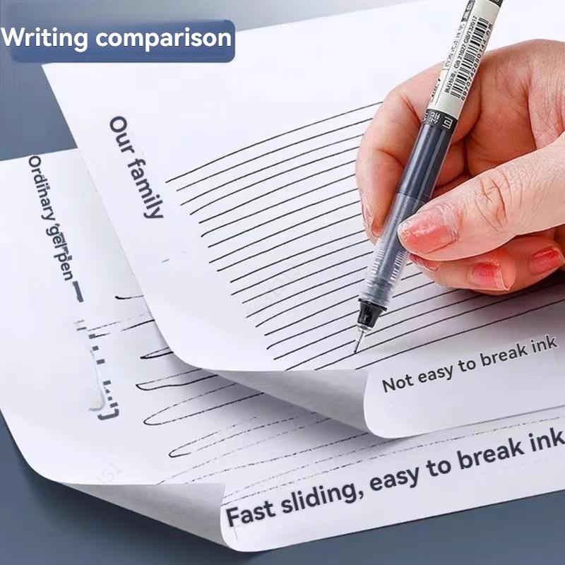 3-100 Pcs Straight Liquid Ball Pen Signature Gel Pen 0.5mm Black Blue Ink School Office Ball Pen School Office Supplies Writing