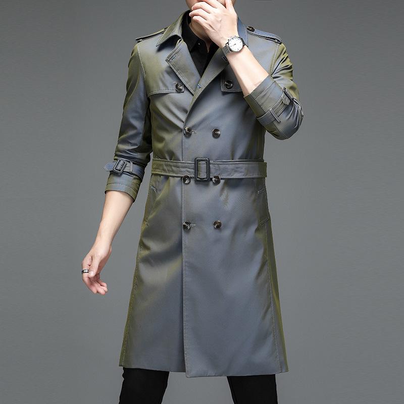 2025 Men's Mid-Length Korean Style Trench Coat - Business Casual Spring/Autumn Jacket