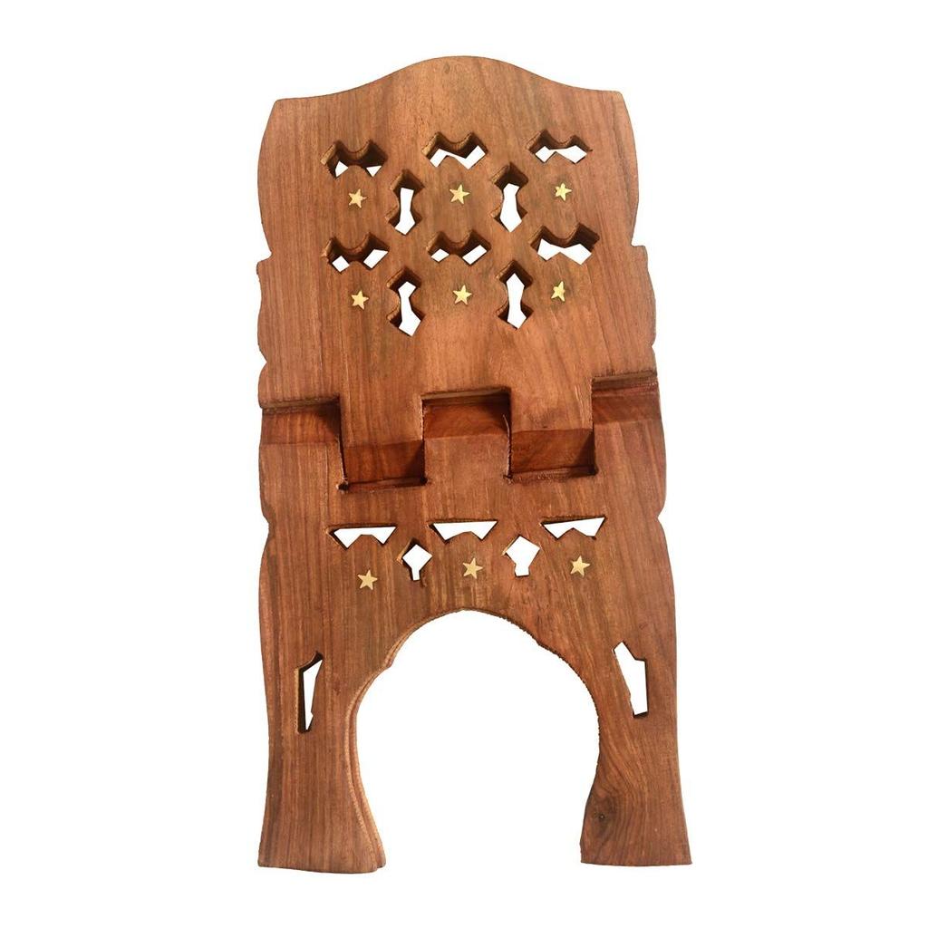 Wood Classical Youth Foldable Book Stand/Holder/Rest/Keep for Home/Work Space/Religious Places (Sheehsam, Multicolor, 15 Inches)