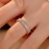 S925 Silver Light Luxury Row Diamond Bead Edge Ring, High-Quality Starry Sky Couple Matching Ring
