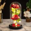 Two simulated roses glass cover ornament creative Valentine's Day Mother's Day gift eternal flower night light
