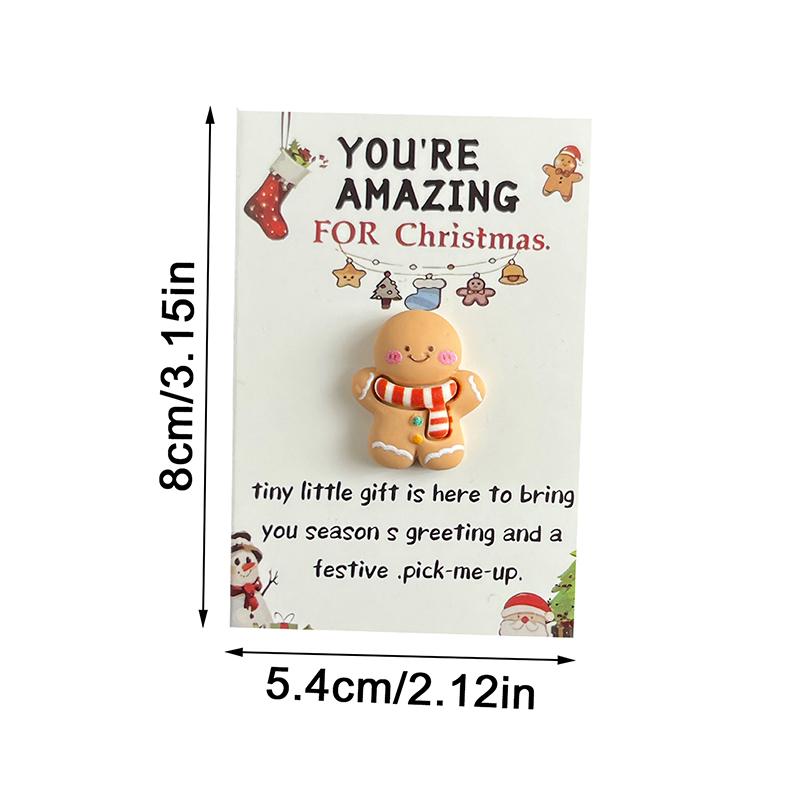 

10pcs Holiday Pocket Hugs, Christmas Pocket Hugs, Little Pockets Christmas Hug, Mini Santa Snowman With Heartwarming Cards різнокольоровий