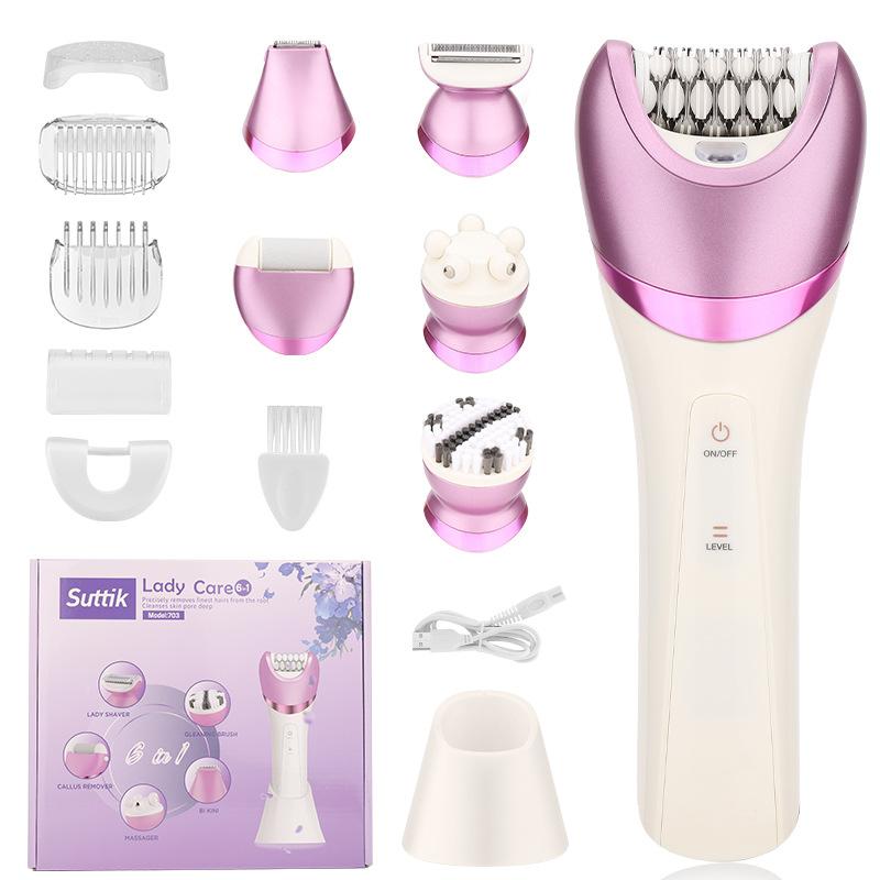 Hair Removal for Women 6 In 1 Remover for Body Bikini USB Rechargeable Waterproof Multifunctional Set