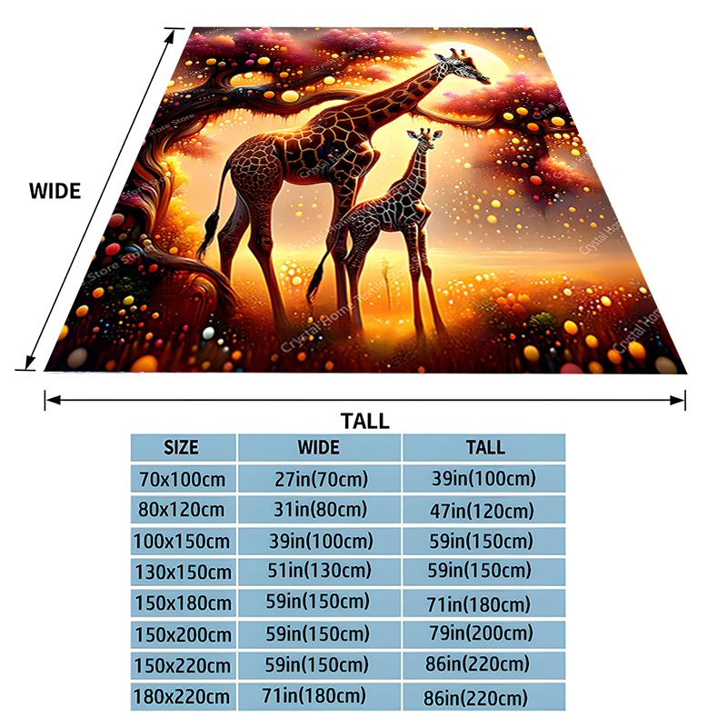 2026 Giraffe Sunset Scene Gift Soft Plush Blanket,Flannel Throw Blanket for Living Room Bedroom Bed Travel Sofa Cover Kids Gift