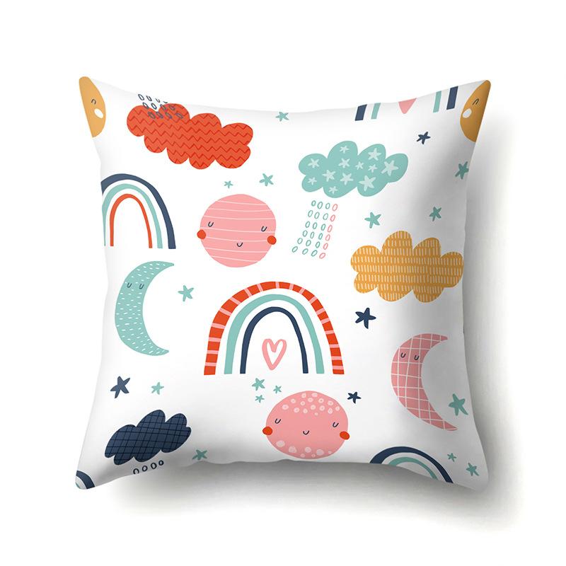 Geometric Creative Single-Sided Pillow Cover Living Room Sofa Cushion Cover Polyester Pillow Cover Office Waist Cover