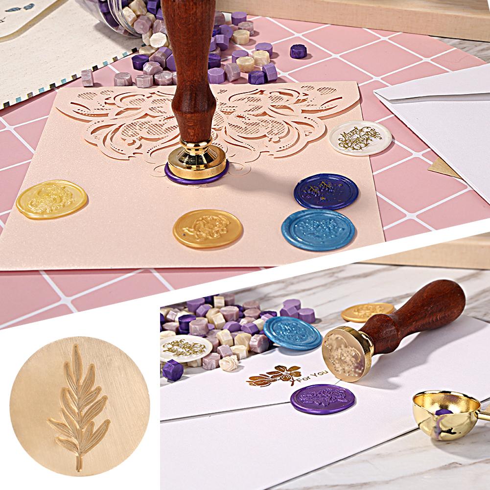 Plant Seal Flower Seal Wax Seal Stamp Retro Antique Sealing Wax Scrapbooking Stamps Wedding Decorative Invitation Cards