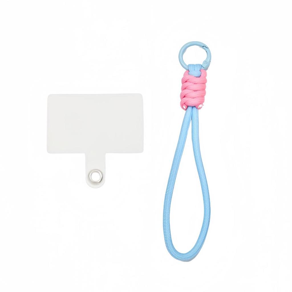 Dopamine Color Block Macaron Mobile Phone Lanyard – Short Woven, Creative Anti-lost Pendant