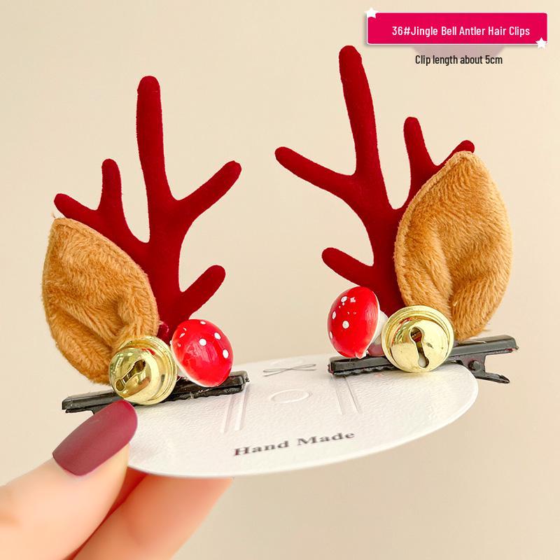Mori Style Reindeer Antler Hair Clip – Christmas Holiday Photo Prop Accessory