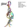 Colorful Metal Keychain Pendant Dinosaur T-Rex Skeleton Metallic Luster Bag