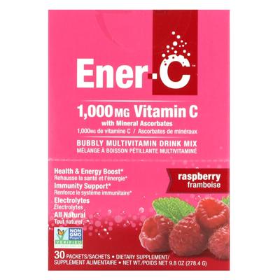 Vitamin C, Multivitamin Drink Mix, Raspberry, 1,000mg, 30 Packs, 9.28g (0.3oz) Each