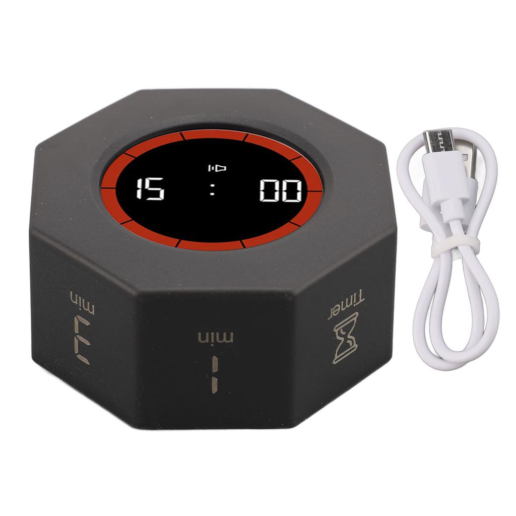 Desk Productivity Cube Timer with G Sensor 900mAh Rechargeable 1 3 5 15 30 60 90min Custom Countdown for Kitchen Work Study