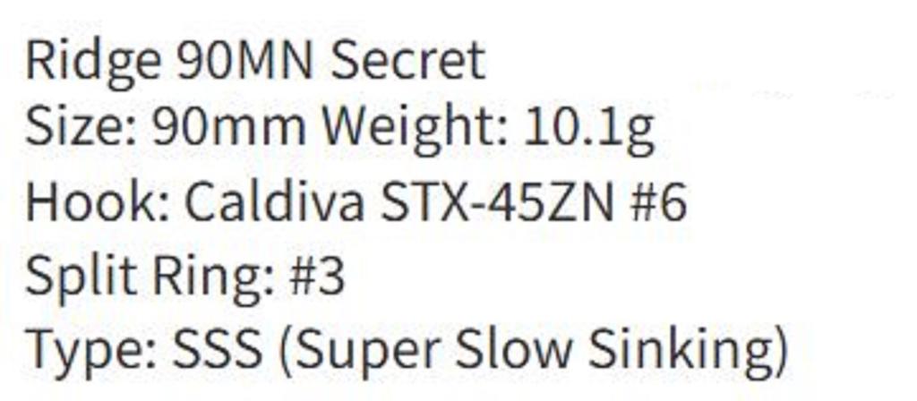 ZipBaits Rigge 90 MN Secret Super Slow Sinking Lure 205 (3049)