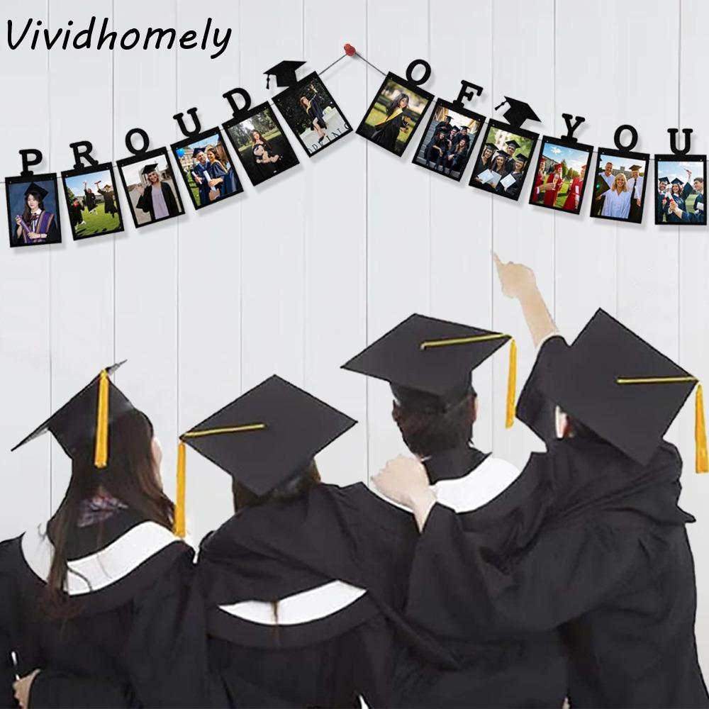 Proud of You Graduation Photo Banner Celebrate Paper Picture Banner Personalized Graduation Hanging Decor Classmates