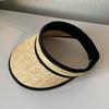 Women Without Top Visor Caps Summer Straw Sun Hats UV Beach Hat Elastic Head Circumference Kentucky Derby Holiday