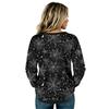 Women's Flannel Long Sleeve Top with Halloween Print Neck Pullover Shirt