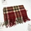 New Autumn and Winter Imitation Cashmere Knitted Wool Warm Plaid Series Scarf Women's Long Thickened Simple Tassel Scarf