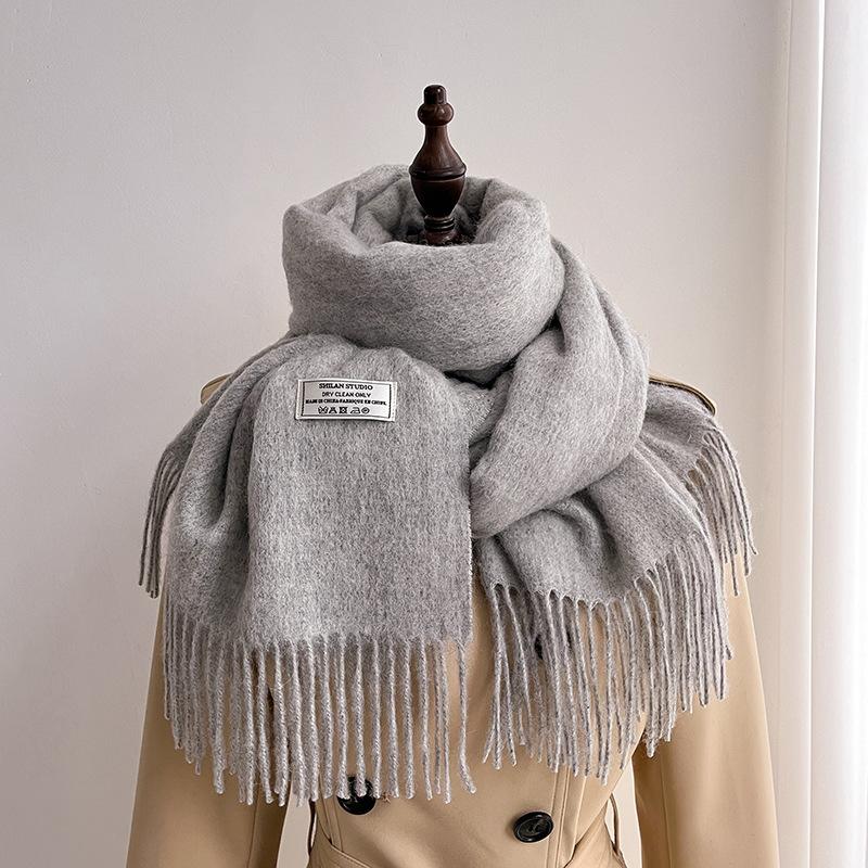 Scarf women's winter new autumn white thickened 111 pure shawl dual-purpose men's knitted warm scarf