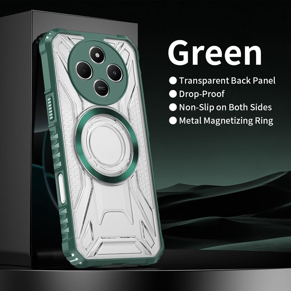 KEYSION Husă Magnetică Transparentă pentru Redimi 14C Silicon Moale+PC Rezistentă la Șocuri Husă de Telefon pentru Xiaomi POCO C75