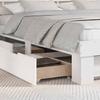 Bed Frame with Headboard White 200 x 200 cm Solid Pine Wood