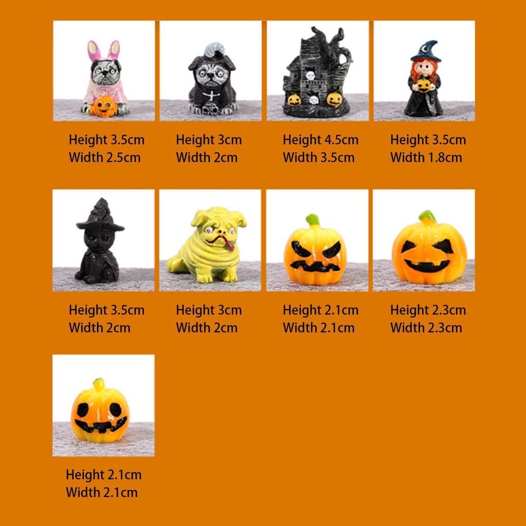 Figuren Miniaturen Kürbis Hund Schloss Mikrolandschaft Ornamente für Halloween Harz Dekoration Heim Schreibtisch Zubehör