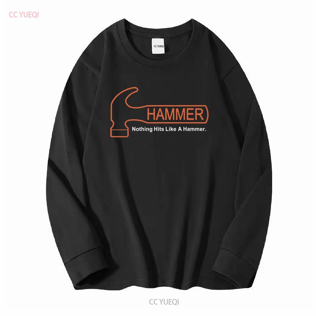 Hammer Bowling Logo Mens Black T Shirt Size S 5XL Long or Short Sleeves Vintage Washed Casual Graphic Streetwear Unisex
