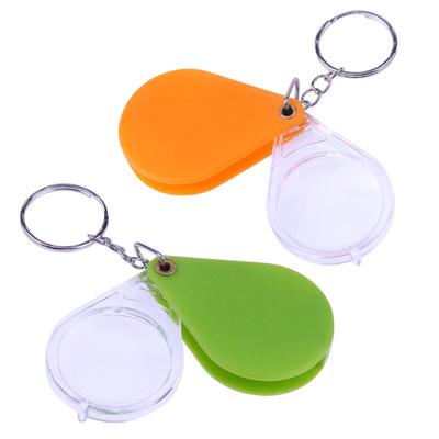 Plastic Magnifying Glass Handheld Magnifier 10X Portable Foldable Keychain Magnifying Glass Microscope Reading Newspaper