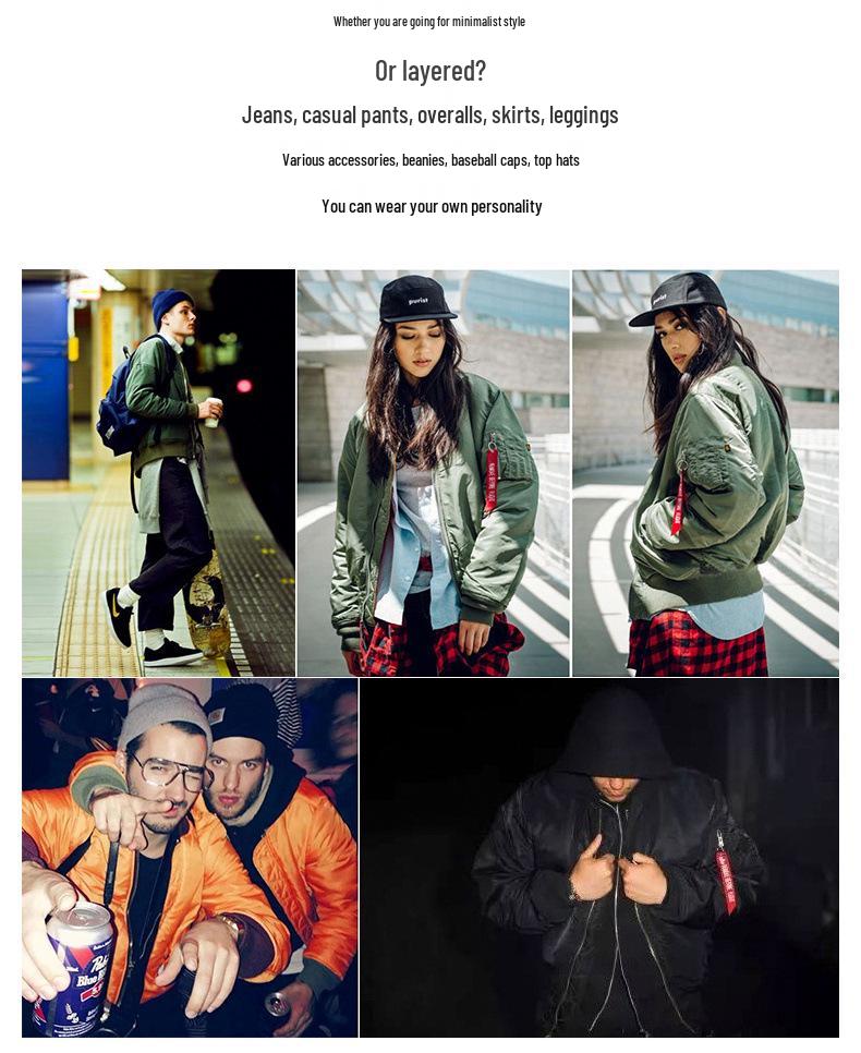 MLB & NY Collaboration American Men's Bomber Jacket - Trendy, High-Quality Cotton, Thick Padded Workwear Coat.