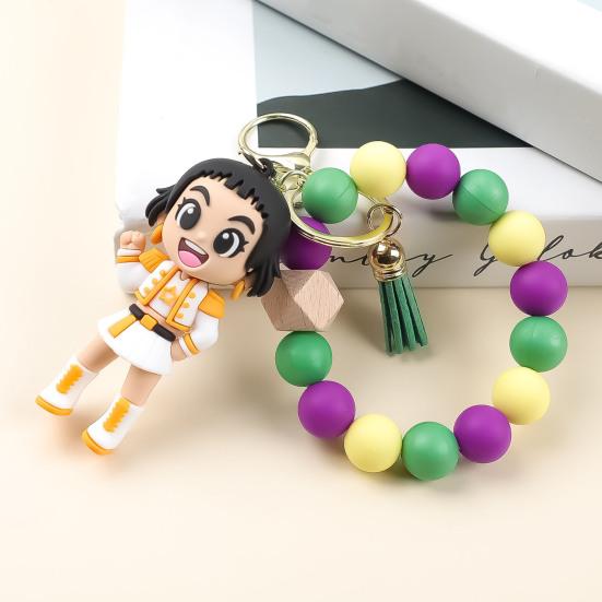 Keychain Pendant Anime Doll Charm Beads Bracelet Key Chain Party Favor Keyring Bag Charm Backpack Accessory