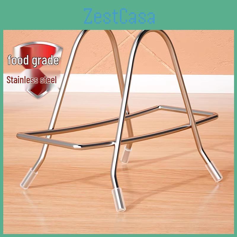 Steel Kitchen 304 Countertop Stainless Pot Lid Cutting Board Storage Rack