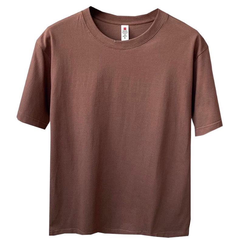 Men's Short Sleeved T-shirt Made 100% Pure Cotton  Summer Heavyweight Loose Oversized Top  Fashionable Round Neck Half Sleeved Casual T-shirt