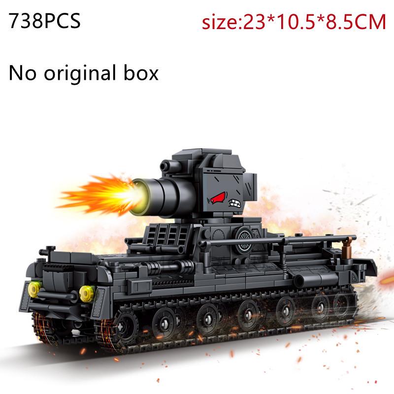 Technology Military Tank Model Building Blocks Toy Set Creative MOC KV44/99 Tanks Ornament Vehicle Bricks Toy for Boy Gifts