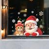 Holiday Glass Decals Christmas Santa Cat Window Sticker, Snowflake Xmas Decal, Waterproof Claus Stickers Self-Adhesive Decor for Balcony Storefront