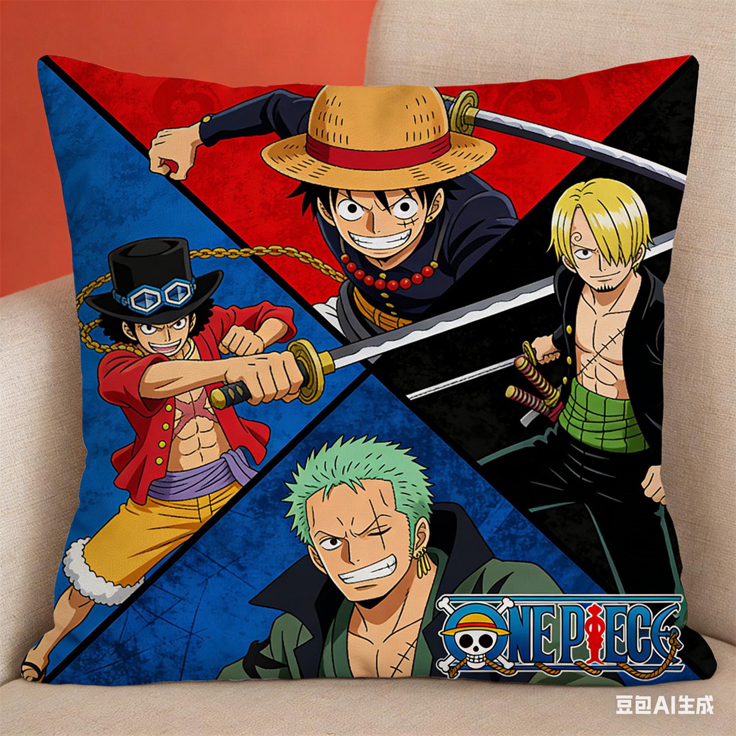 

Наволочка с принтом персонажа из аниме One Piece, любимого фанатами. Декоративная наволочка для спальни, гостиной и энтузиастов аниме 45x45cm
